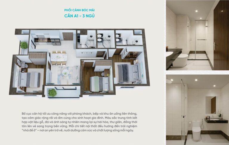 thiết kế căn 3pn chung cư viha flora hồng hà eco city